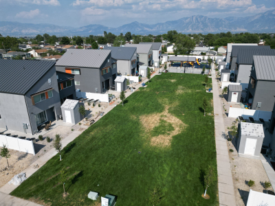 Aerial view of the Field of Dreams in July 2024